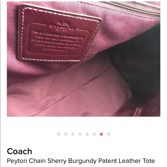 Coach Peyton Sherry Red Patent Leather Chain Tote - Picture 5 of 5